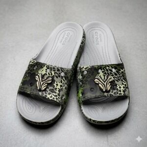Crocs Disney Animal Kingdom Leopard Safari Print Slides  Womens Size 8 Mens 6